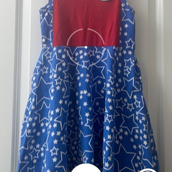 Princess Awesome Girls Dress Size 8 Blue Stars Red “I Will Vote” USA Patriotic - Picture 6 of 8